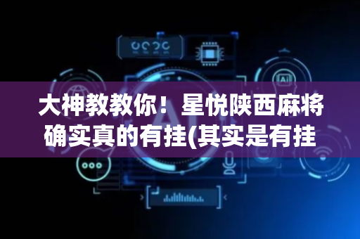 大神教教你！星悦陕西麻将确实真的有挂(其实是有挂的)