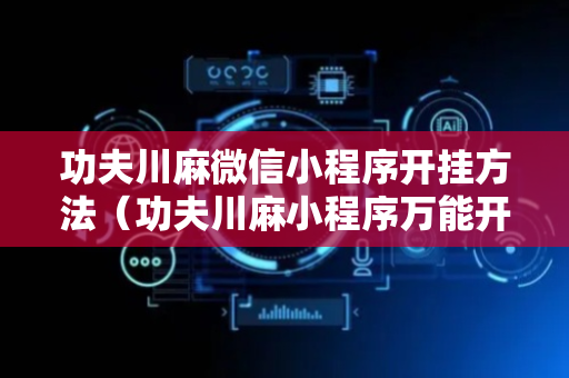 功夫川麻微信小程序开挂方法（功夫川麻小程序万能开挂器）