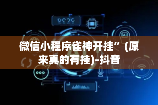 微信小程序雀神开挂”(原来真的有挂)-抖音