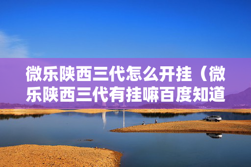 微乐陕西三代怎么开挂（微乐陕西三代有挂嘛百度知道）
