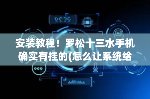 安装教程！罗松十三水手机确实有挂的(怎么让系统给你发好牌)