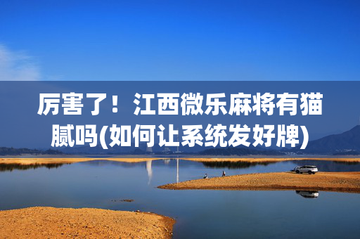 厉害了！江西微乐麻将有猫腻吗(如何让系统发好牌)