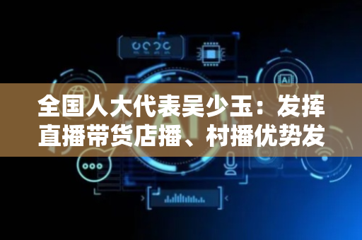 全国人大代表吴少玉：发挥直播带货店播、村播优势发展电商经济