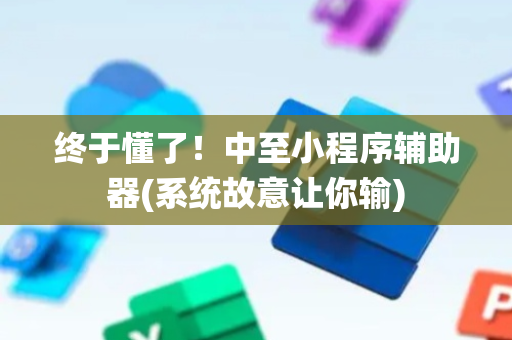 终于懂了！中至小程序辅助器(系统故意让你输)