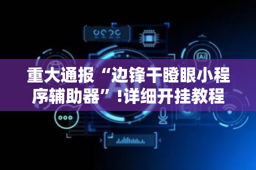 重大通报“边锋干瞪眼小程序辅助器”!详细开挂教程-抖音