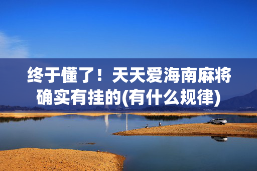 终于懂了！天天爱海南麻将确实有挂的(有什么规律)