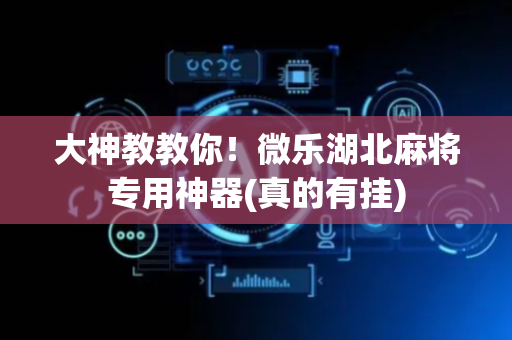 大神教教你！微乐湖北麻将专用神器(真的有挂)
