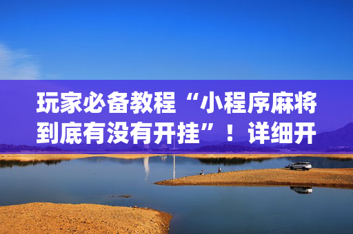 玩家必备教程“小程序麻将到底有没有开挂”！详细开挂教程（确实真的有挂)-抖音