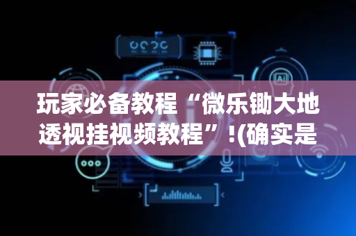 玩家必备教程“微乐锄大地透视挂视频教程”!(确实是有挂)-抖音