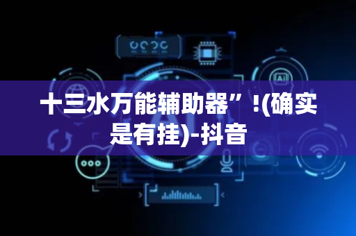 十三水万能辅助器”!(确实是有挂)-抖音