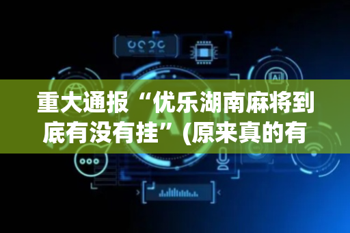 重大通报“优乐湖南麻将到底有没有挂”(原来真的有挂)-抖音