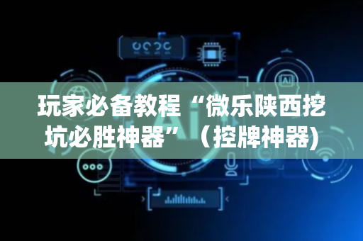 玩家必备教程“微乐陕西挖坑必胜神器”（控牌神器)