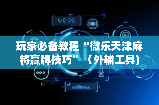 玩家必备教程“微乐天津麻将赢牌技巧”（外辅工具)