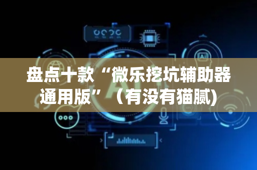 盘点十款“微乐挖坑辅助器通用版”（有没有猫腻)