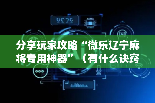 分享玩家攻略“微乐辽宁麻将专用神器”（有什么诀窍)
