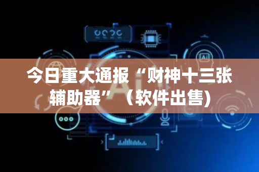 今日重大通报“财神十三张辅助器”（软件出售)