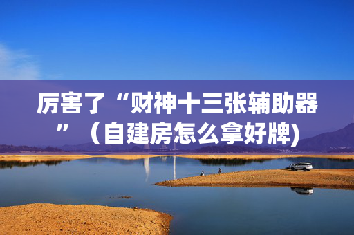 厉害了“财神十三张辅助器”（自建房怎么拿好牌)