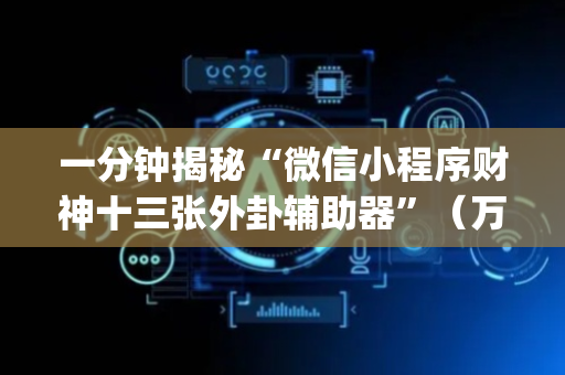 一分钟揭秘“微信小程序财神十三张外卦辅助器”（万能开挂神器)