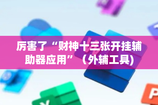 厉害了“财神十三张开挂辅助器应用”（外辅工具)