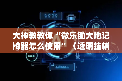 大神教教你“微乐锄大地记牌器怎么使用”（透明挂辅助器)