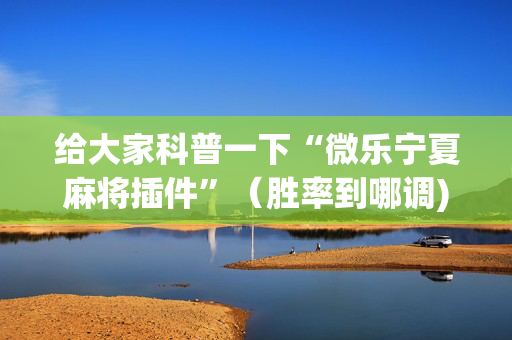 给大家科普一下“微乐宁夏麻将插件”（胜率到哪调)