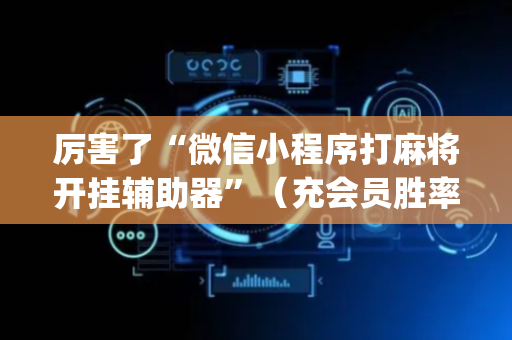厉害了“微信小程序打麻将开挂辅助器”（充会员胜率高)