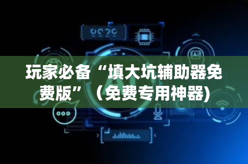 玩家必备“填大坑辅助器免费版”（免费专用神器)