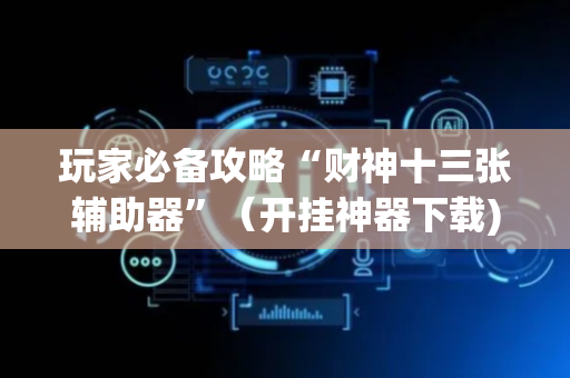 玩家必备攻略“财神十三张辅助器”（开挂神器下载)