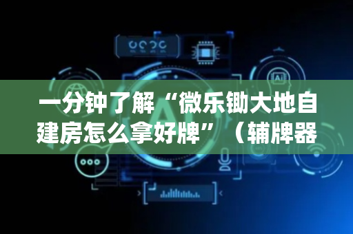 一分钟了解“微乐锄大地自建房怎么拿好牌”（辅牌器插件购买)