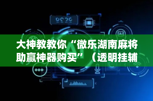 大神教教你“微乐湖南麻将助赢神器购买”（透明挂辅助器)