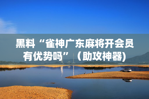 黑料“雀神广东麻将开会员有优势吗”（助攻神器)