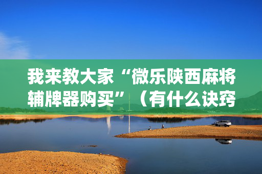 我来教大家“微乐陕西麻将辅牌器购买”（有什么诀窍)