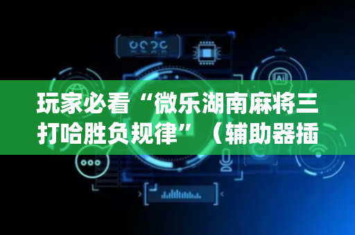 玩家必看“微乐湖南麻将三打哈胜负规律”（辅助器插件)