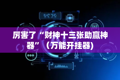 厉害了“财神十三张助赢神器”（万能开挂器)