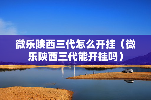微乐陕西三代怎么开挂（微乐陕西三代能开挂吗）