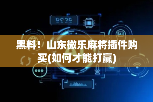 黑料！山东微乐麻将插件购买(如何才能打赢)