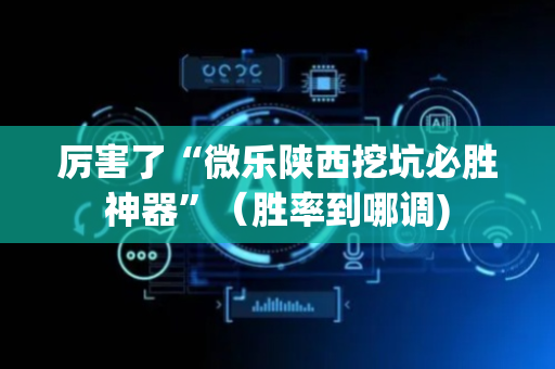 厉害了“微乐陕西挖坑必胜神器”（胜率到哪调)